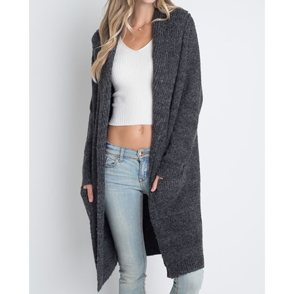 Dreamers by Debut Oversized Open Midi Cardigan